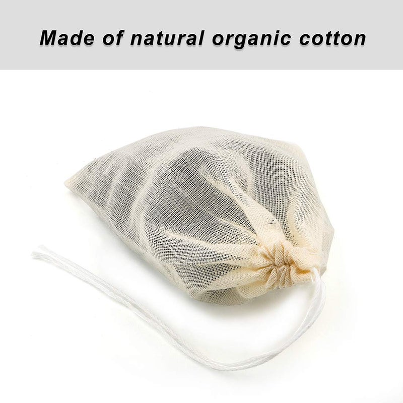 Housim Tea Filter Bags, 50 Pack Housim Reusable Cotton Tea Bags Empty Unbleached Strainer Filter Bags ECO Friendly Tea/Herb Brew Bags Loose Leaf Tea Infuser for Home Office Travel (3.1 x 3.9Inch) - Image 3
